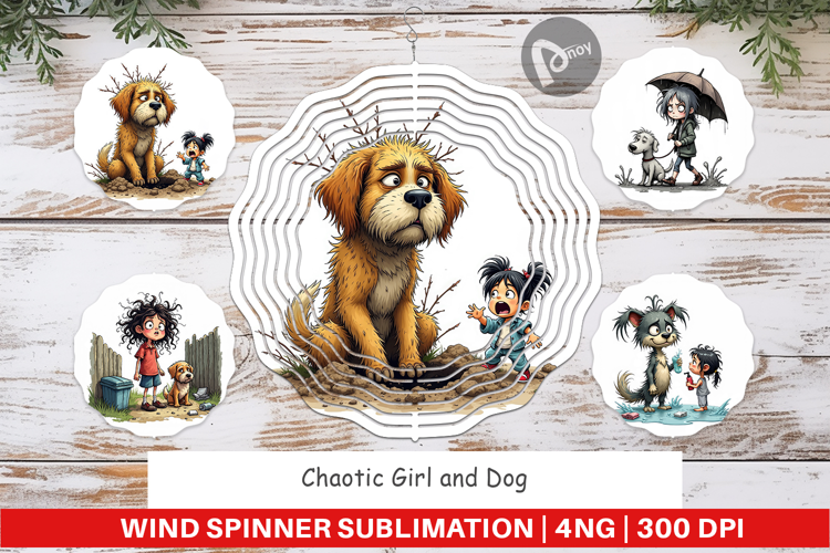Wind Spinner Chaotic Girl Dog