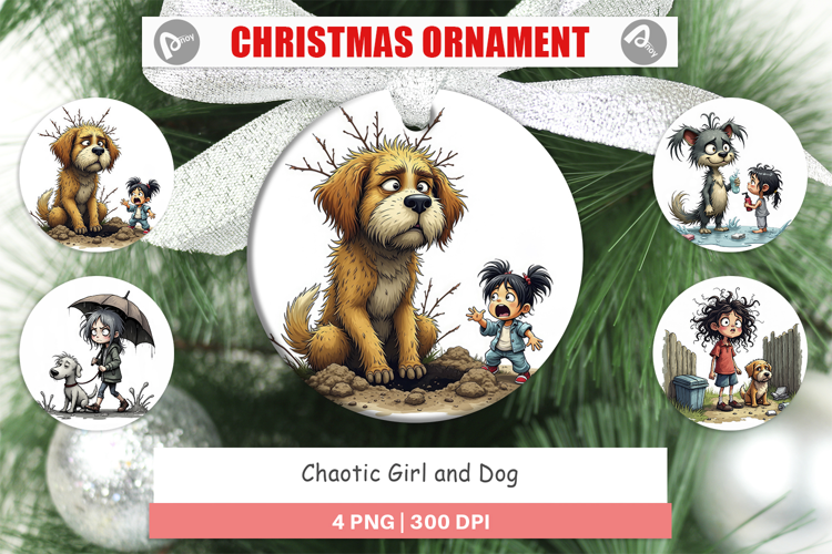 Ornament Chaotic Girl Dog