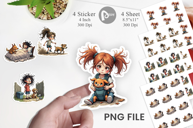 Chaotic Girl Dog Sticker