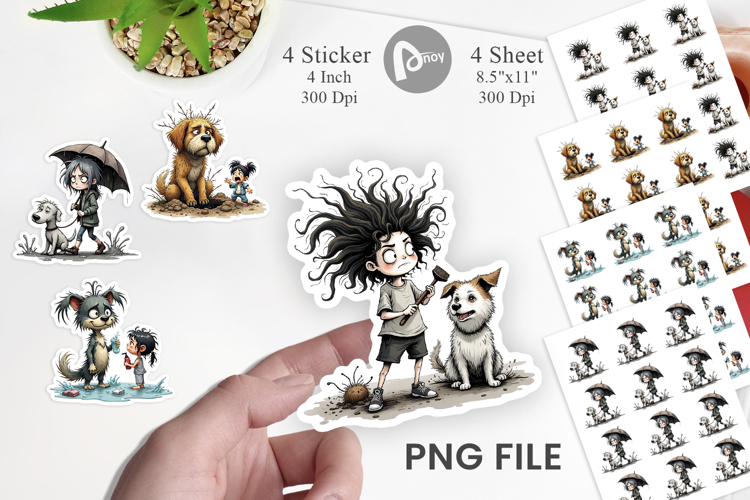 Chaotic Girl Dog Sticker