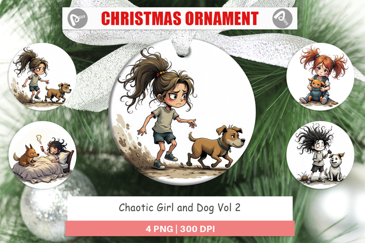 Ornament Chaotic Girl Dog