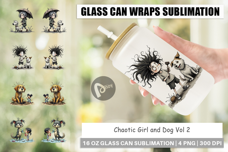 Glass Can Chaotic Girl Dog