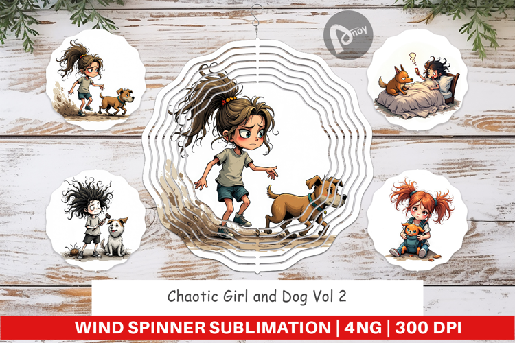Wind Spinner Chaotic Girl Dog