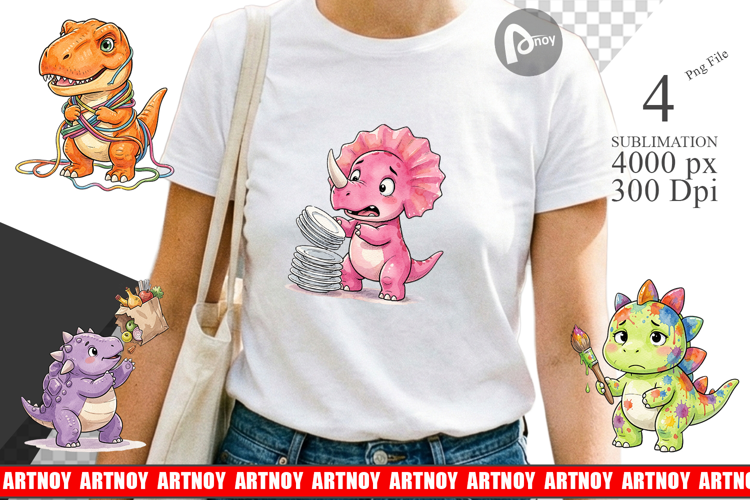 Chaotic Messy Baby Dino Sublimation