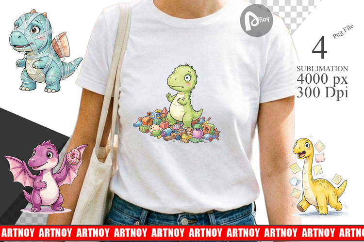 Chaotic Messy Baby Dino Sublimation