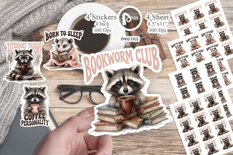 Coffee Book Club Quotes Sticker example image 1
