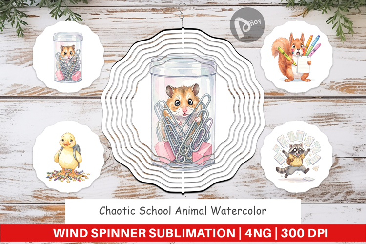 Chaotic School Animal Wind Spinner