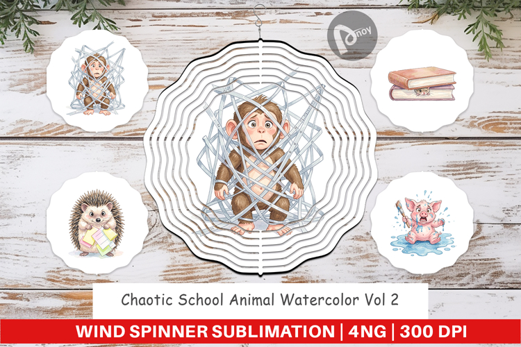 Chaotic School Animal Wind Spinner