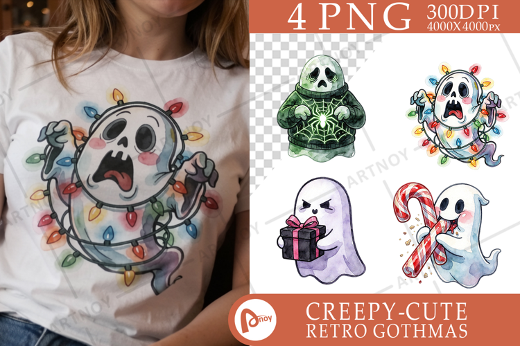 Vintage Holiday Ghosts Sublimation