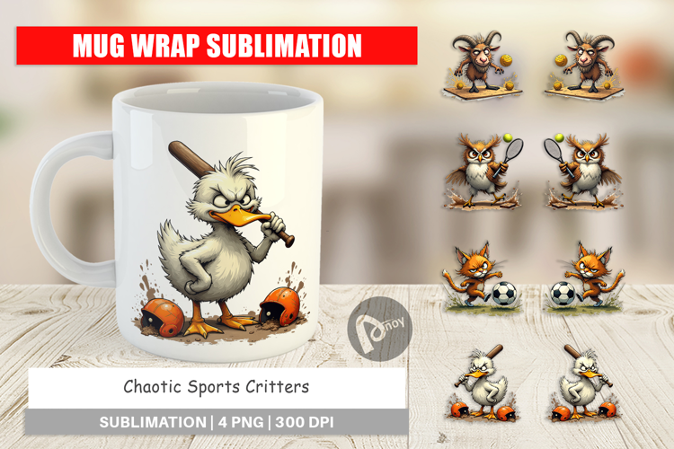 Mug Wrap Sports Chaos Critters