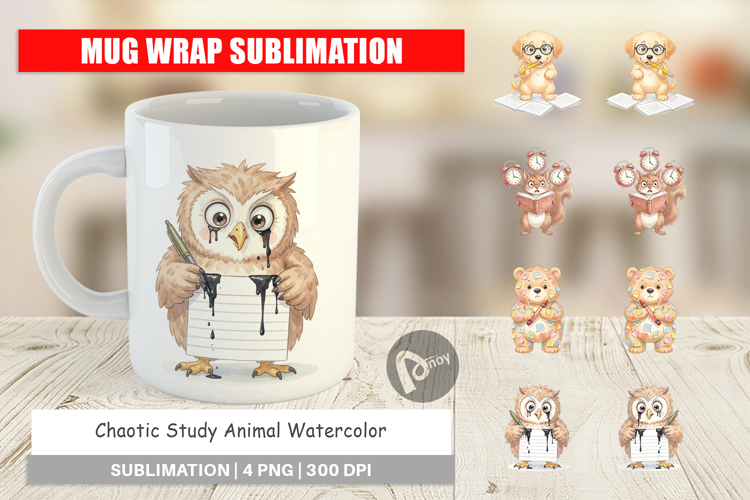 Chaotic Study Animal Mug Wrap