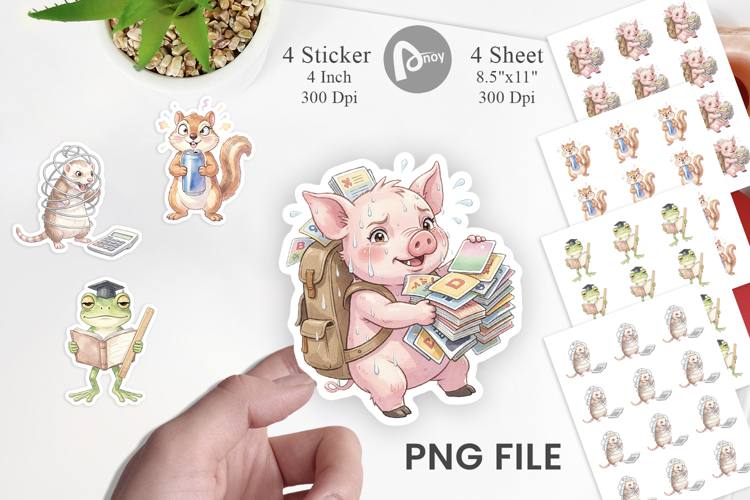 Chaotic Study Animal Sticker