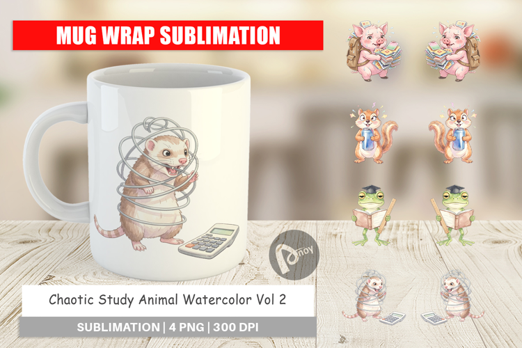 Chaotic Study Animal Mug Wrap