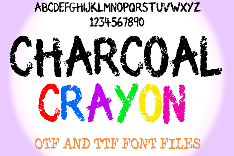 Charcoal Crayon Lettering ABC Text Font Alphabet OTF Type