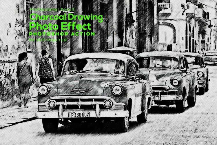 Charcoal Drawing Photoshop Action example image 1