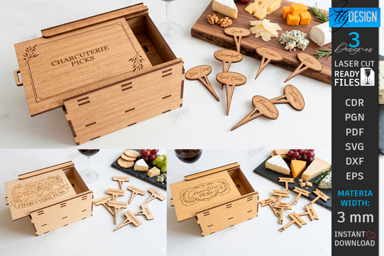 Charcuterie Board Picks Laser Cut Bundle | Cheese Markers