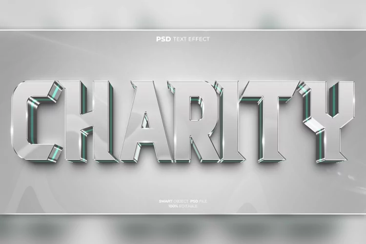 Charity 3D editable text effect