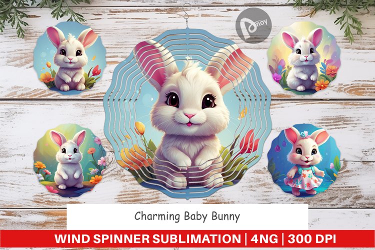 Wind Spinner Charming Baby Bunny