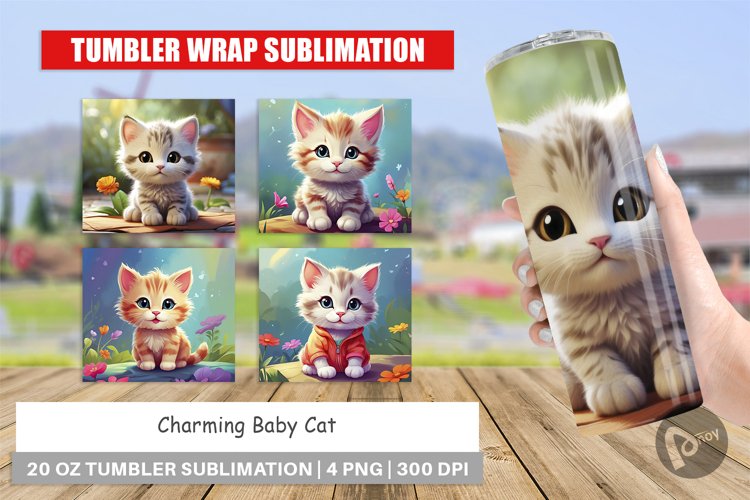 Tumbler Wrap Charming Baby Cat