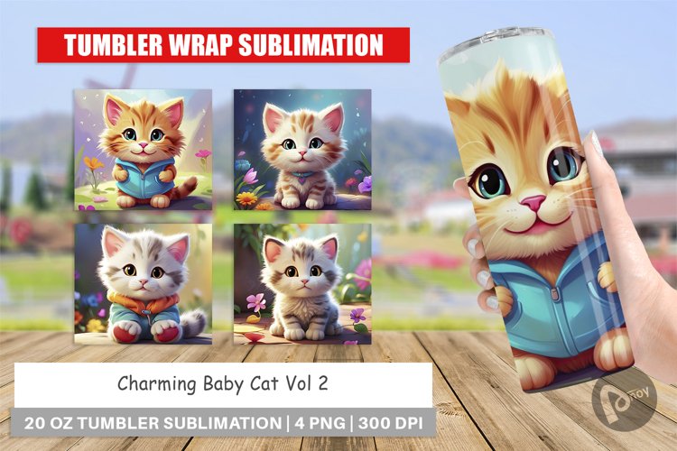 Tumbler Wrap Charming Baby Cat