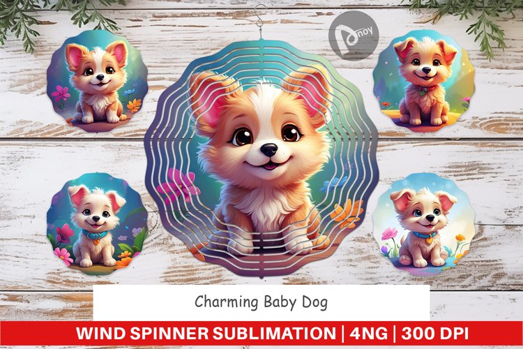 Wind Spinner Charming Baby Dog