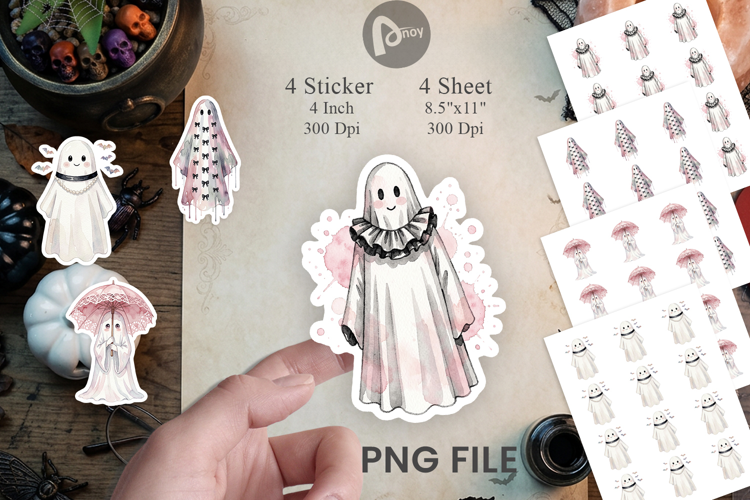 Charming Coquette Ghost Sticker
