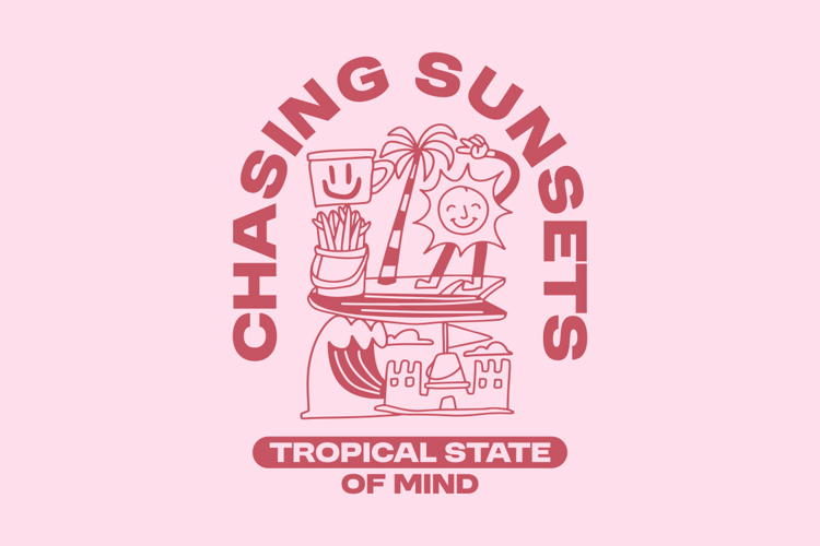 Chasing Sunsets Summer Paradise Beach T shirt Design