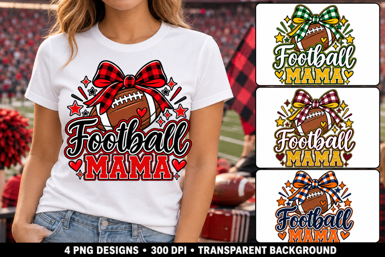 Football Mama PNG 4 Team Color Football Mom Sublimation png