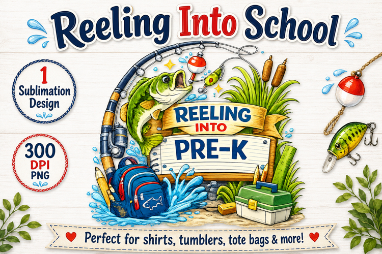 Reeling Into 3rd Grade PNG, Fishing Back to School Sublimate