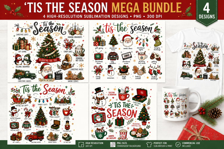 Tis The Season Christmas Sublimation PNG|4 Christmas png