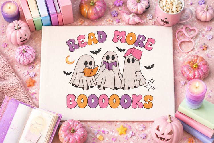 Three Ghosts Embroidery Design, read more books