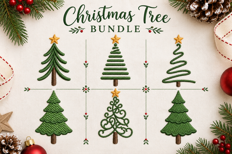 Christmas Tree Embroidery Design