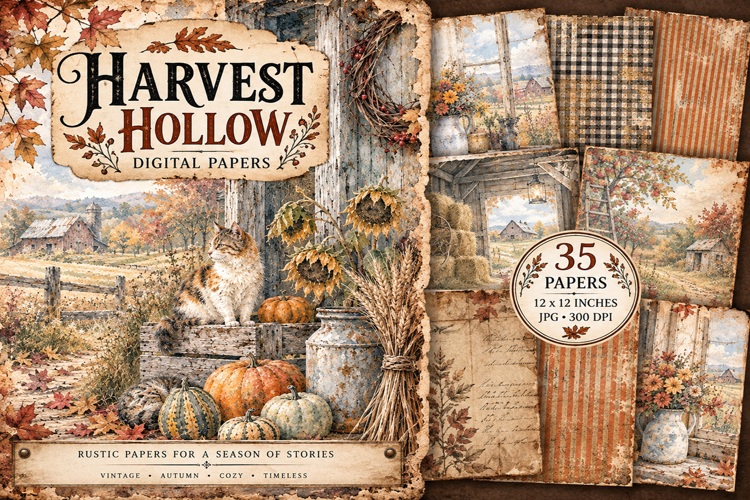 Harvest Hollow 12 x 12 Autumn Papers