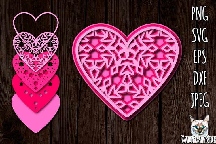 3d layered Heart svg, Valentines day SVG, love heart