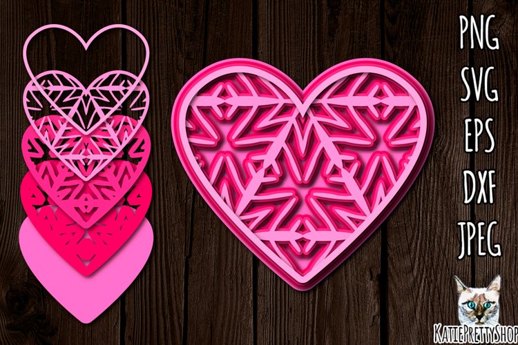 3d layered Heart svg, Valentines day SVG, love heart