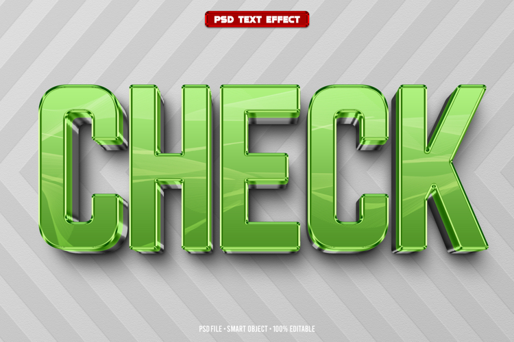 Check 3D editable text effect