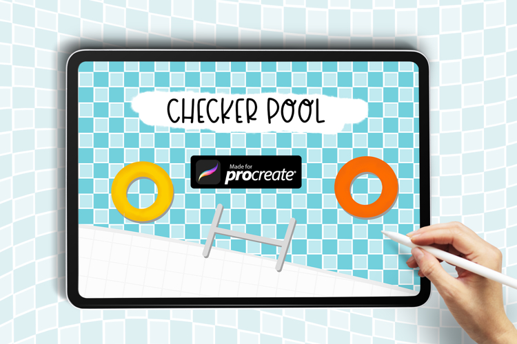 Checker Pool Pattern Brush| Procreate Brush