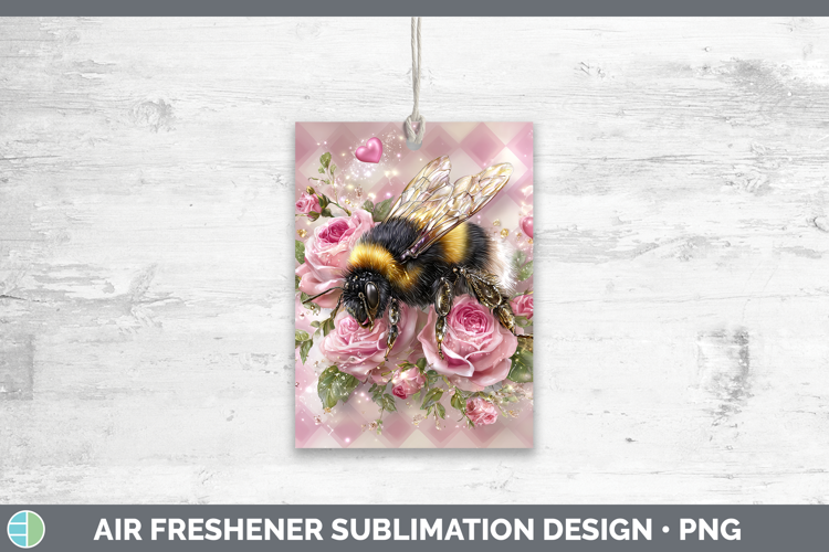 Bee Checker Valentine Air Freshener Sublimation Design