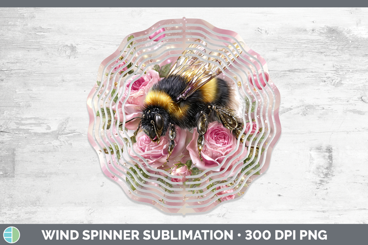 Bee Checker Valentine Wind Spinner Sublimation Design