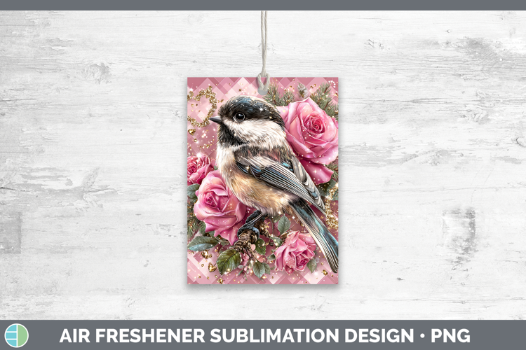 Chickadee Checker Valentine Air Freshener Sublimation Design