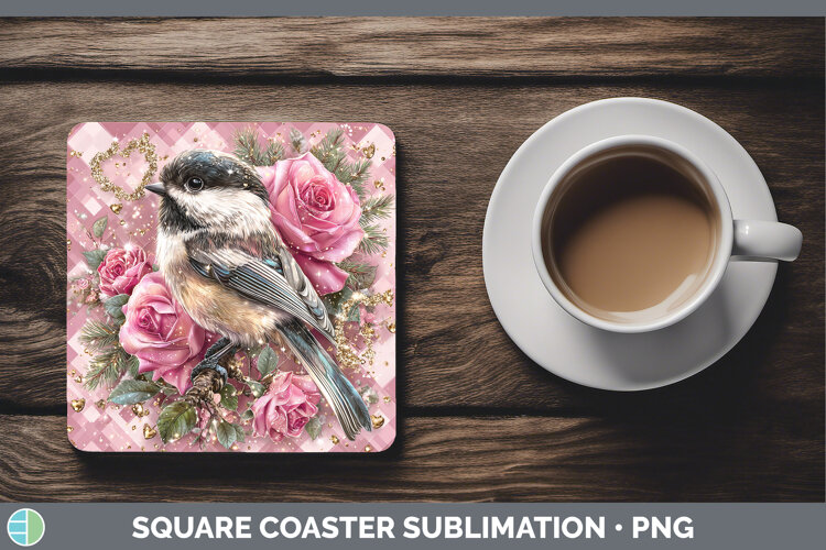 GorgeousChecker Valentine Square Coaster design.