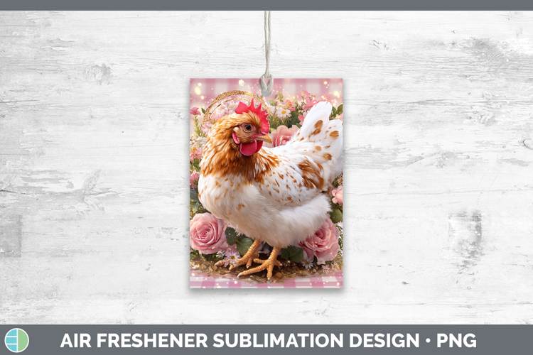 Chicken Checker Valentine Air Freshener Sublimation Design