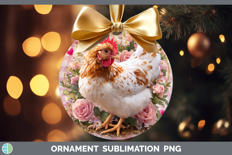 Chicken Checker Valentine Ornament Sublimation Design