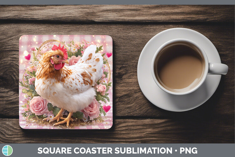 GorgeousChecker Valentine Square Coaster design.