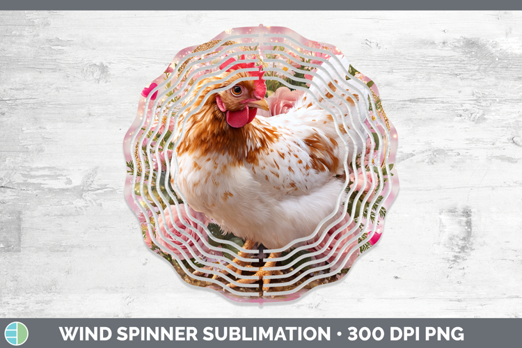 Chicken Checker Valentine Wind Spinner Sublimation Design