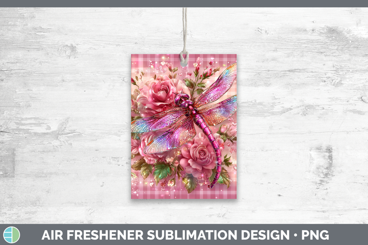 Dragonfly Checker Valentine Air Freshener Sublimation Design