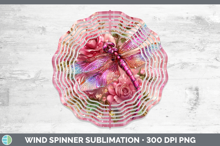 Dragonfly Checker Valentine Wind Spinner Sublimation Design