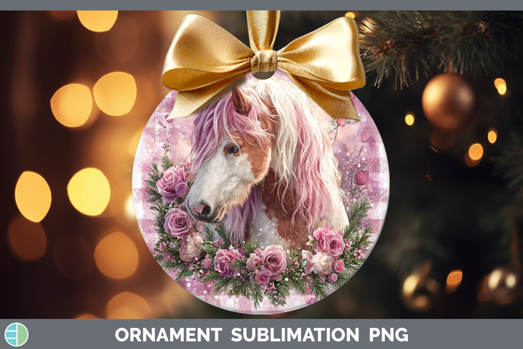 Horse Checker Valentine Ornament Sublimation Design