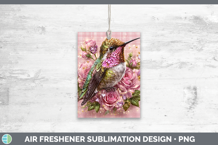 Hummingbird Checker Valentine Air Freshener Sublimation Desi