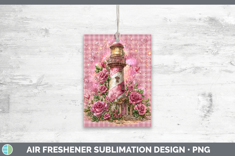 Lighthouse Checker Valentine Air Freshener Sublimation Desig